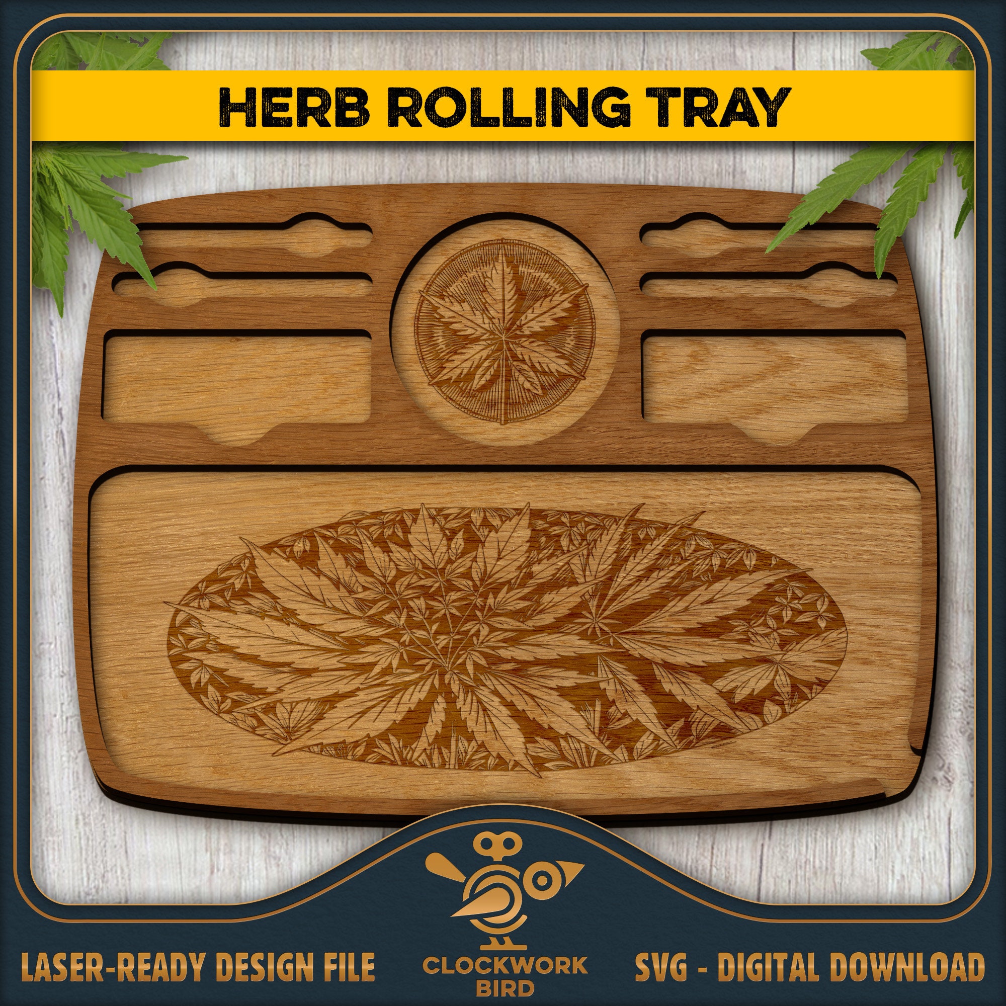 Personalizable Gifts Weed Tray Customized Wooden Weed Rolling Tray  Marijuana Laser Cut Personalized Wood Christmas Gifts Laser Engraved 