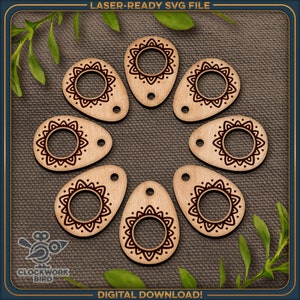 Gotas de hilo dental / organizador con motivo floral medieval - Archivo cortado con láser único