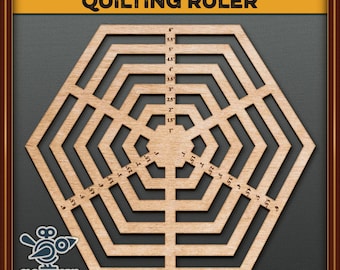 Hexagon quilting ruler  (6 inches) - Unique laser cut file