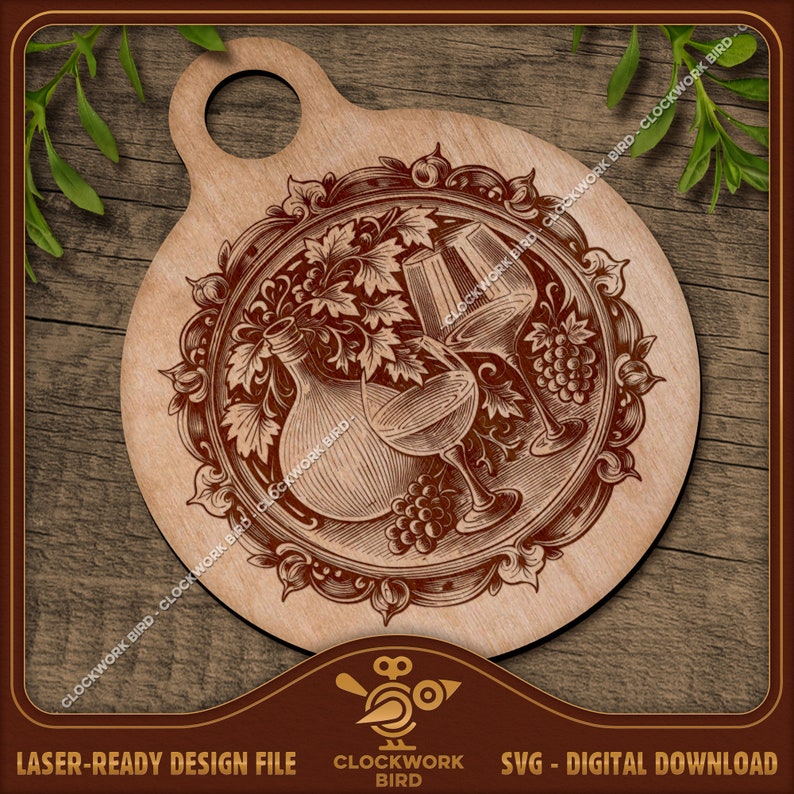 Cutting board design SVG, Charcuterie board laser file for engraving