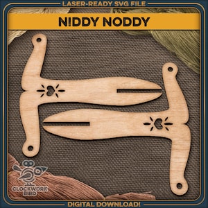 Niddy Noddy (classico) / strumento di filatura del mandrino - File tagliato al laser unico