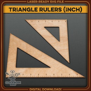Accurate triangle rulers (US / imperial - inches) - Unique laser cut file