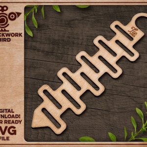 Necktie hanger for 10 ties - Unique laser cut file