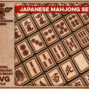 Mahjong-Set (36 Fliesen) - einzigartige SVG-Datei zum Laserschneiden und -gravieren