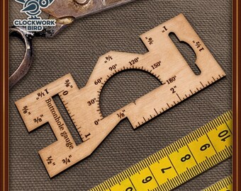 Herramienta de costura para medir costuras: archivo digital SVG para medidas en pulgadas.