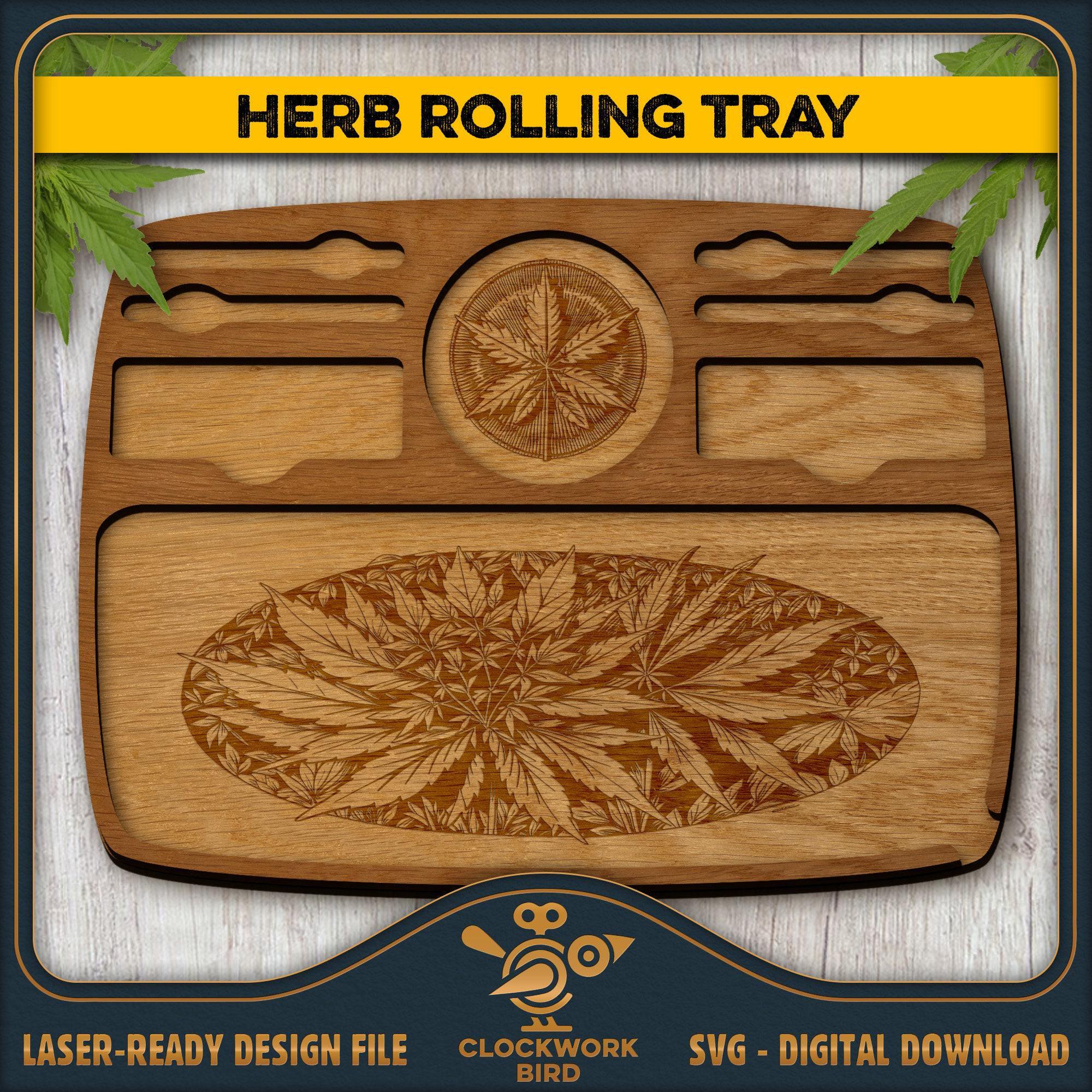 Hemp Leaf Rolling Tray SVG (laser Cut Digital File) - Etsy