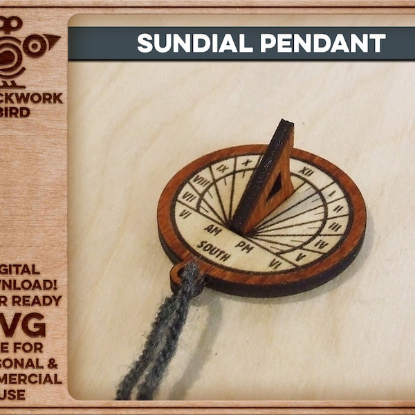 Sundial pendant - Unique laser cut file