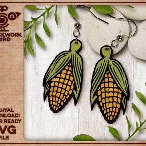 Sweet Corn earrings - Unique laser cut file