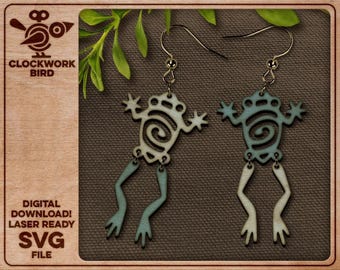 Elven Treefrog Earrings SVG: Unique Laser Cut Design