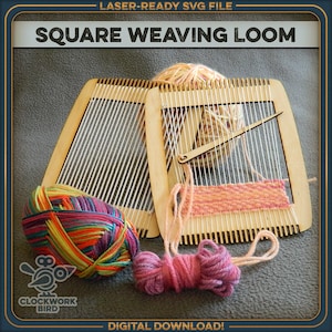 Weaving Loom Kit: Square Frame, Comb, and Needles - Digital Files