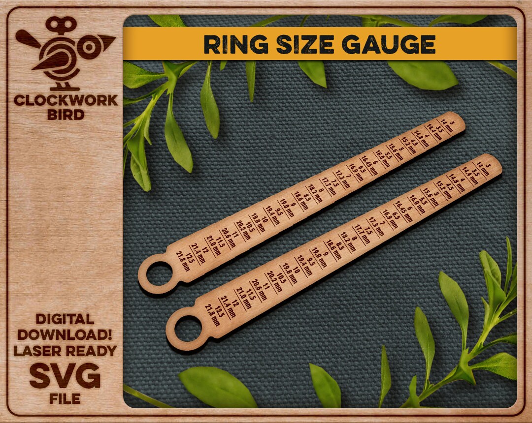 Ring Size Gauge / Ring Measuring Tool Unique Laser Cut File Etsy