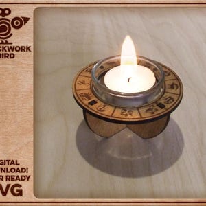 Tea Light Holder: Zodiac Horoscope Design (Laser Cut SVG)