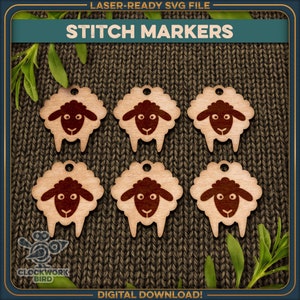 Schäfchen Maschenmarkierer zum Häkeln & Stricken - Einzigartige Lasercut-Datei