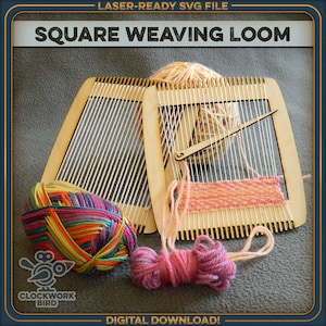 Square weaving loom kit with comb and needles (2 sizes)