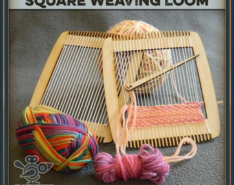 Square weaving loom kit with comb and needles (2 sizes)