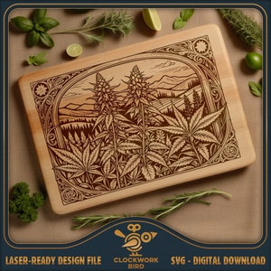 Snijplank SVG / charcuteriebord laserbestand: hennepwierveld - snijplank Ontwerpbestand voor lasergravure