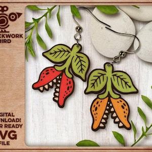 Carnivorous Plant Earrings SVG: Laser Cut Digital Design