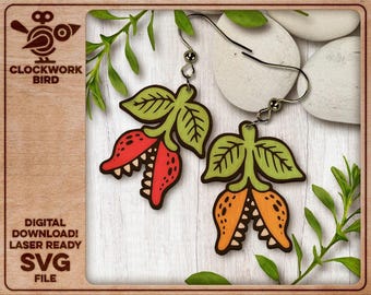 Carnivorous Plant Earrings SVG: Laser Cut Digital Design