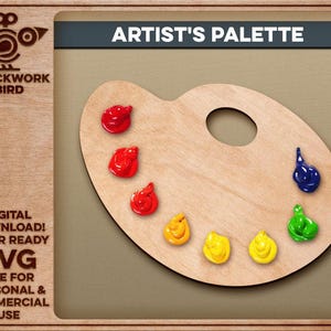 Artist Paint Palette SVG - Laser Cut Vector Design