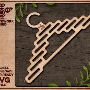 Pyramid Tie Hanger SVG: Laser Cut Organizer for 12 Ties