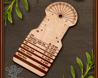 Yarn WPI gauge / spinner&#39;s tool - Unique laser cut file