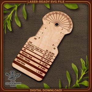 Spinner's Yarn WPI Gauge Control Card (Laser Cut SVG File)