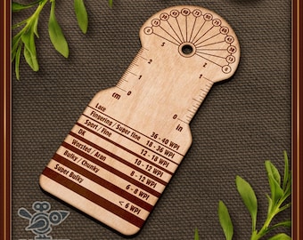 Tarjeta de control de calibre WPI para hilo de hilandero (archivo SVG cortado con láser)