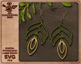 Elven Bud Earrings SVG File - Laser Cut Vector Design