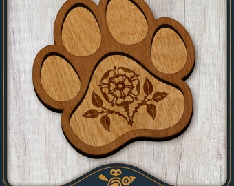 Dog paw trinket tray design SVG (Trinket dish / beading tray / bead organizer) laser cut file