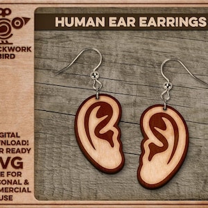 Human Ear Earrings: Laser Cut SVG File (Digital Download)