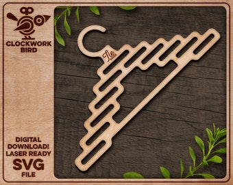 Pyramid tie hanger for 12 ties - SVG laser file