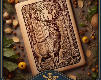 Stag Cutting Board Laser File: Deer Charcuterie Design (SVG)
