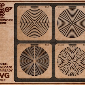 Sashiko stencil kit - Circles - Unique laser cut file