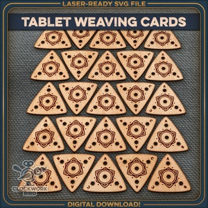 Triangle weaving card set for tablet weaving (4 holes)