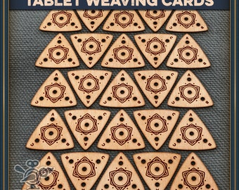 Triangle weaving card set for tablet weaving (4 holes)