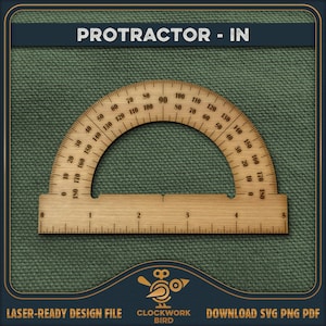 Accurate Protractor SVG File - US Inch Scale for Laser Cutting