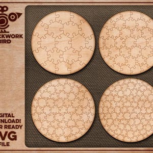 Jigsaw Puzzle Template: Circle Shape SVG - Laser Cut Design Files