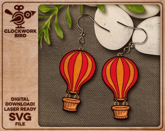 Oorbellen heteluchtballon - SVG-laserbestand