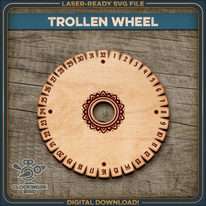 Trollen wheel / Kumihimo disc - Unique laser cut file