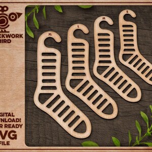 Knitting Sock Blockers, Striped Design (4 Sizes SVG Digital File)