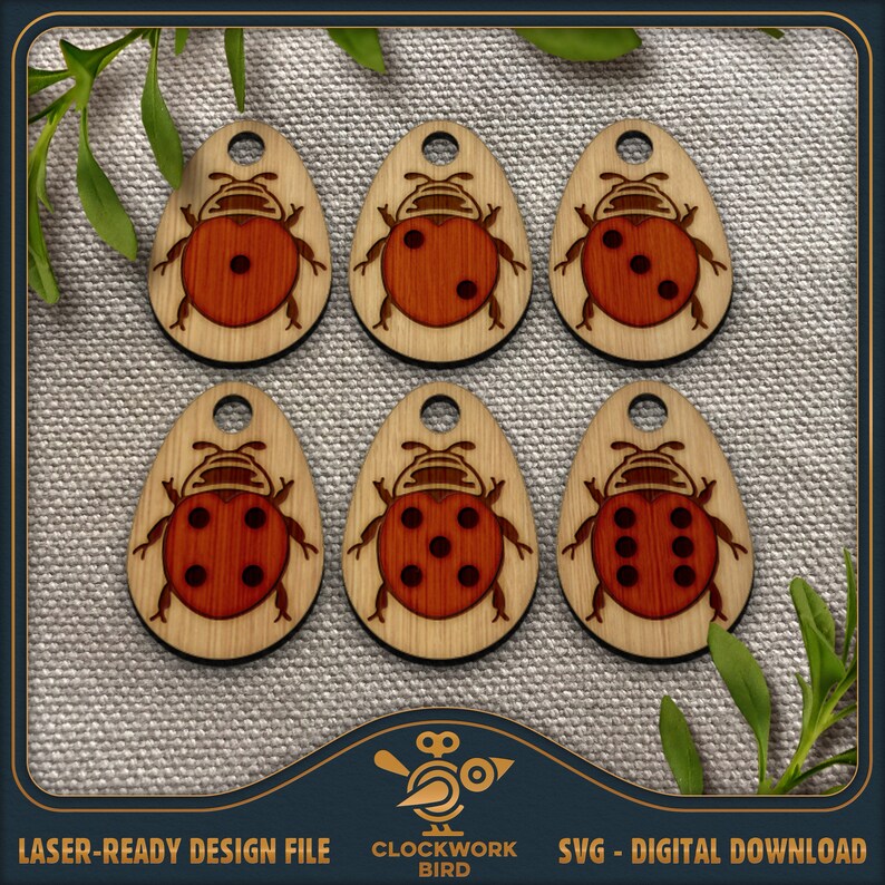 Ladybug Stitch Marker Set SVG: Laser Cut File (digital Download) - Etsy ...