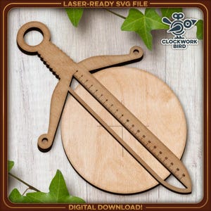 Center Finder Dagger - Laser Cut Ruler for Precise Crafting