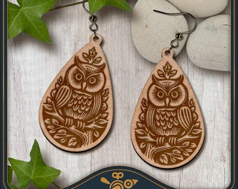Boho Owl Earrings SVG Laser Cut Design (Digital Download)