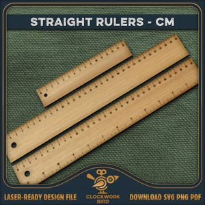 Craftsman raka linjaler SVG, metriska och tum (3 storlekar ingår)