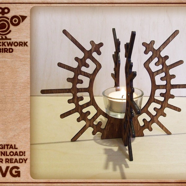 Radiant Light - Art Deco style candle holder / tea light holder - Unique laser cut file