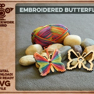 Embroidered Butterfly (Unique laser file)