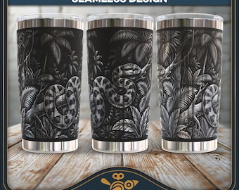 Jungle Snake 20oz Tumbler Wrap SVG, Laser Engraving File