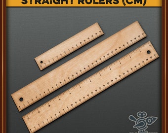 Accurate straight rulers (EU / metric - centimeters) - Unique laser cut file