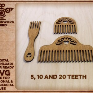 Medieval / Viking style weaving fork and combs 2 different sizes image 3