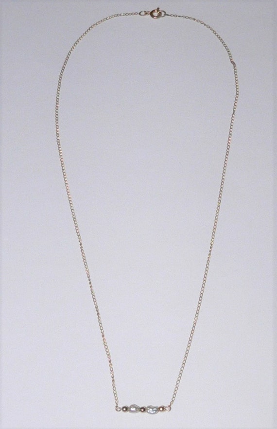 Vintage 1/20 14K Gold Filled Necklace with Baroqu… - image 5